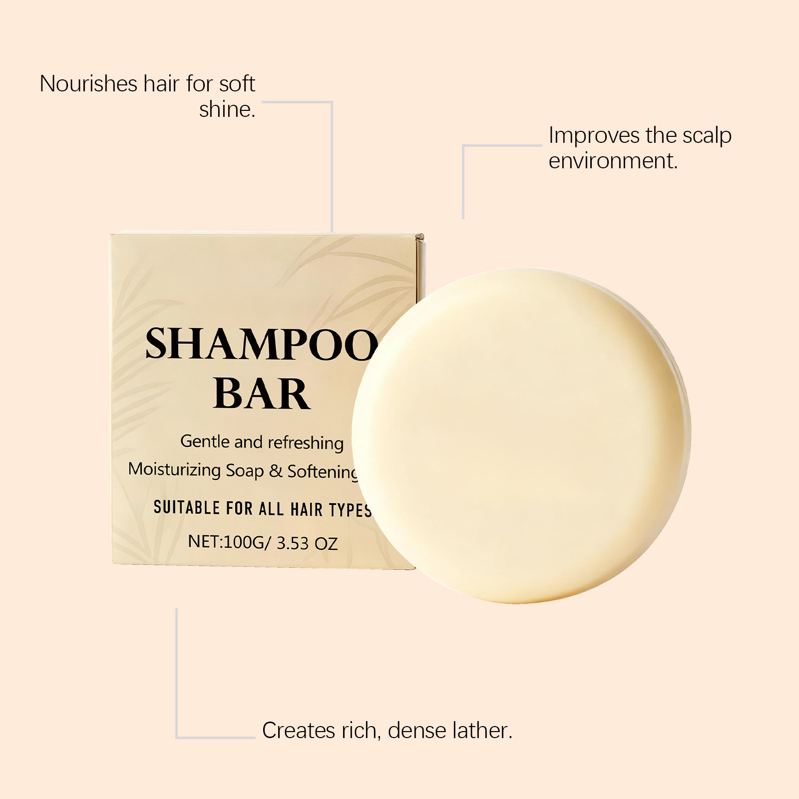 Hair Wash Soap Mild Cleansing Foam Care Frizzy Smooth Daily Maintain Hair Treatment