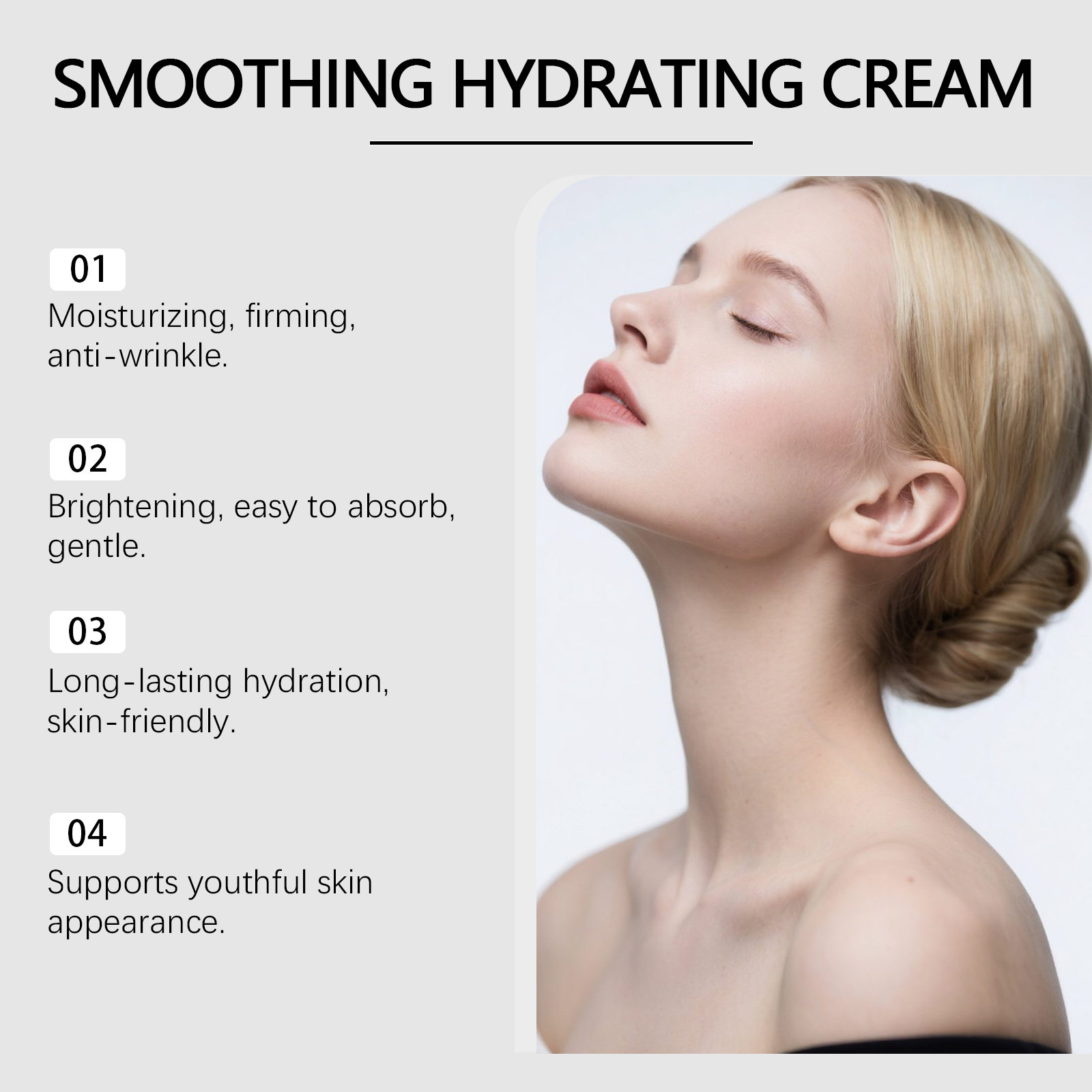 Moisturizing Nourishing Facial Cream Elastic Smooth Texture Lightweight Quick Absorbing Care For Skin
