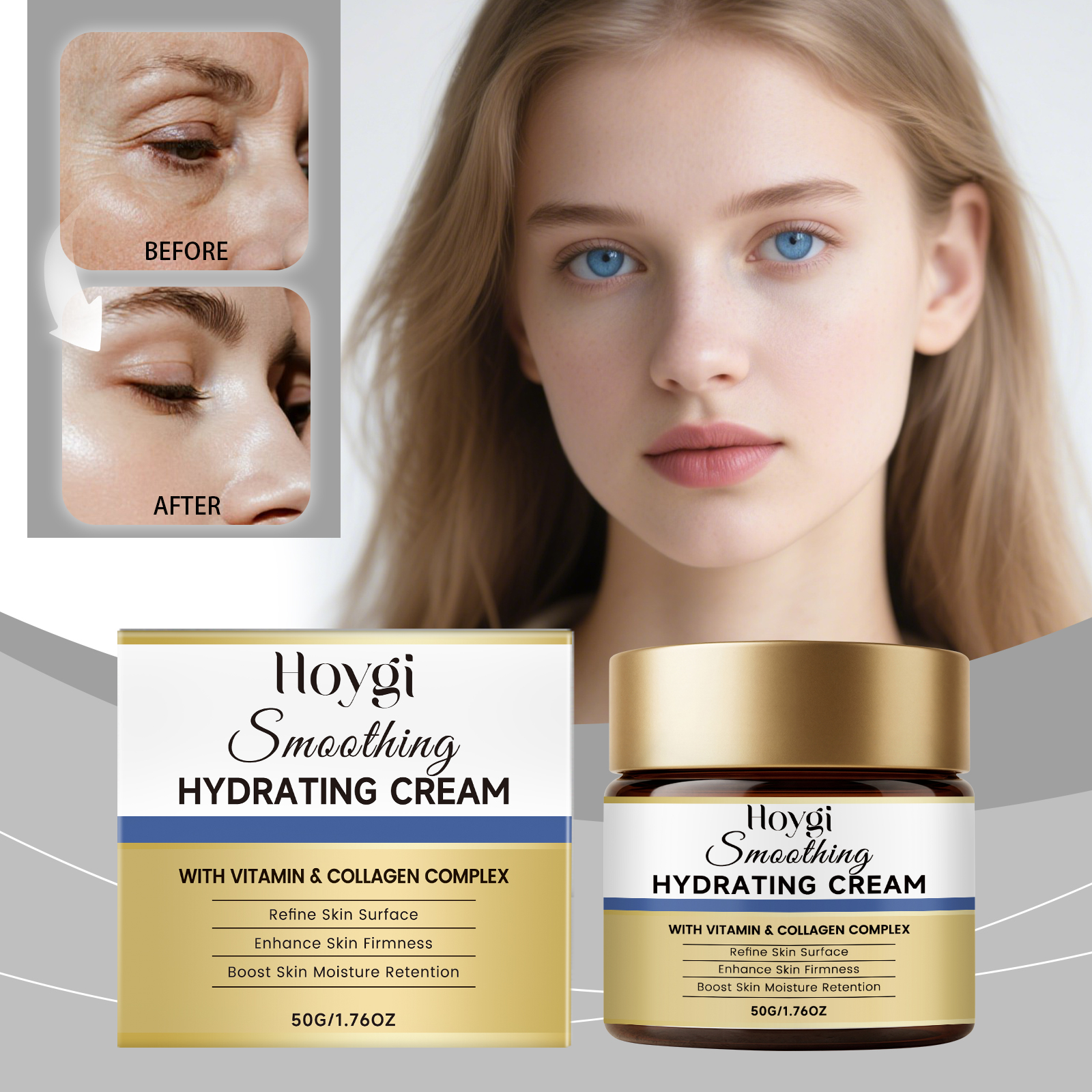 Moisturizing Nourishing Facial Cream Elastic Smooth Texture Lightweight Quick Absorbing Care For Skin