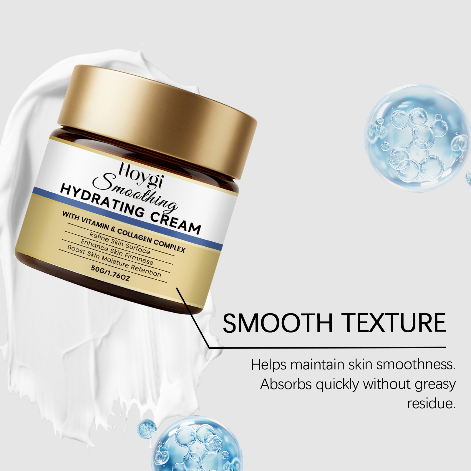 Moisturizing Nourishing Facial Cream Elastic Smooth Texture Lightweight Quick Absorbing Care For Skin