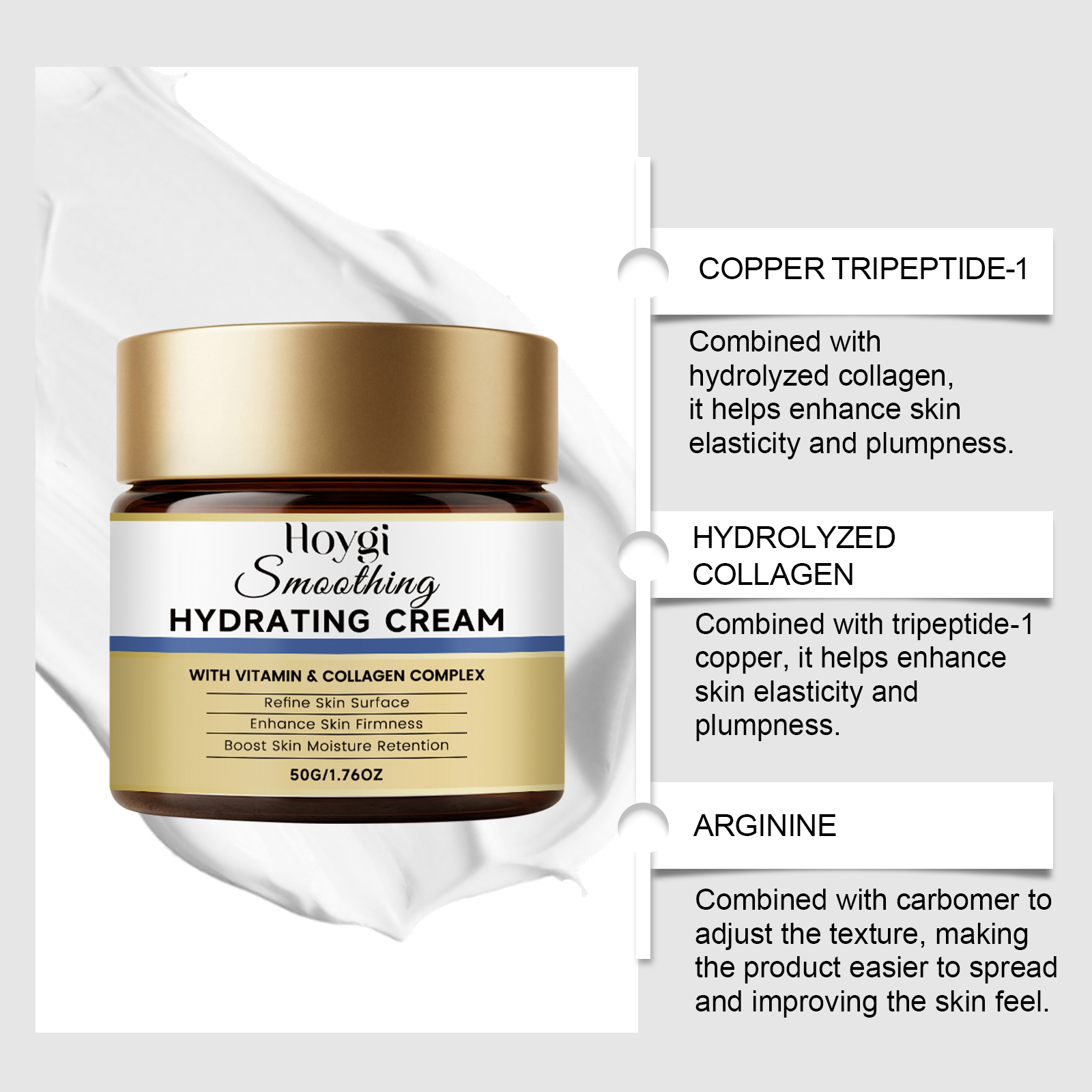 Moisturizing Nourishing Facial Cream Elastic Smooth Texture Lightweight Quick Absorbing Care For Skin