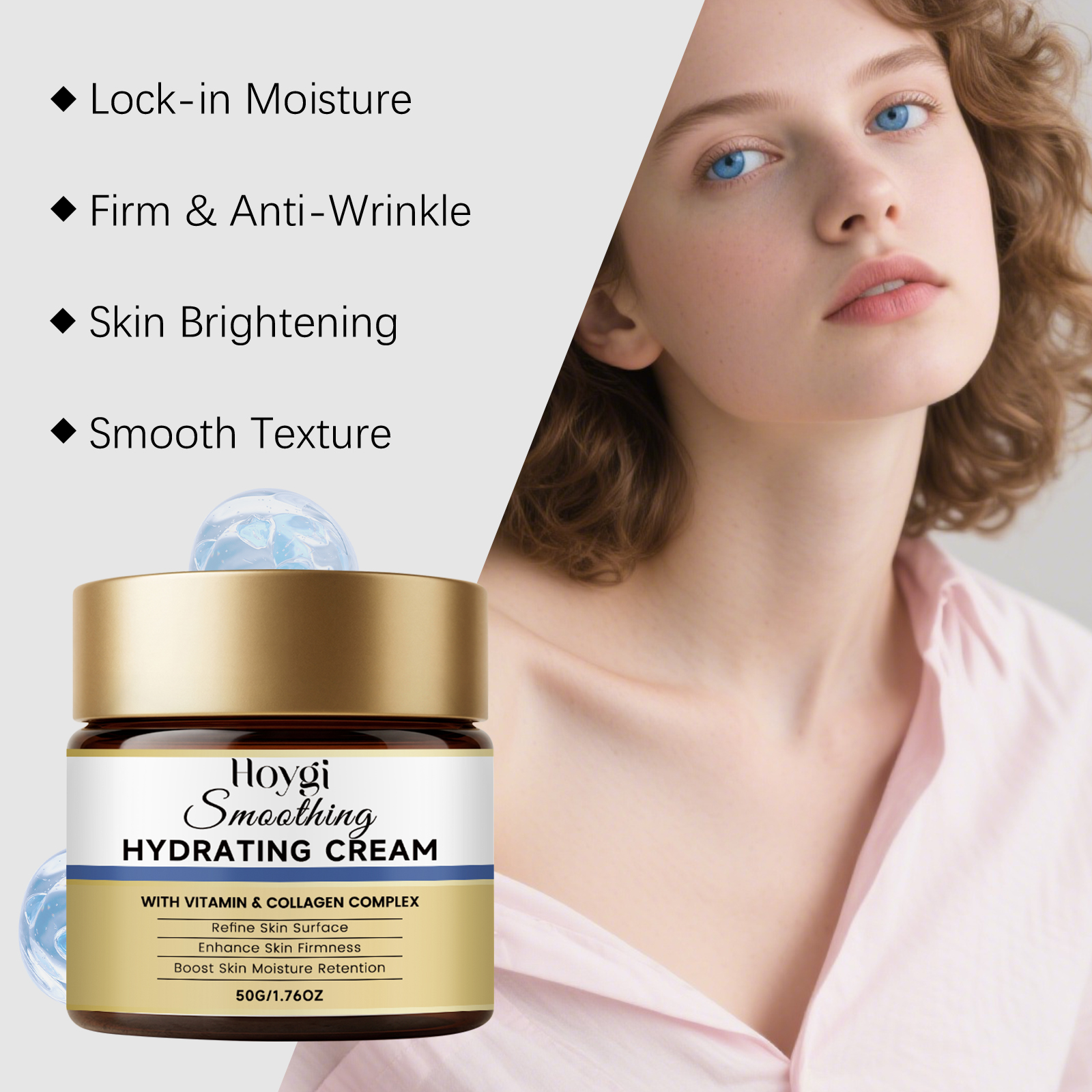 Moisturizing Nourishing Facial Cream Elastic Smooth Texture Lightweight Quick Absorbing Care For Skin