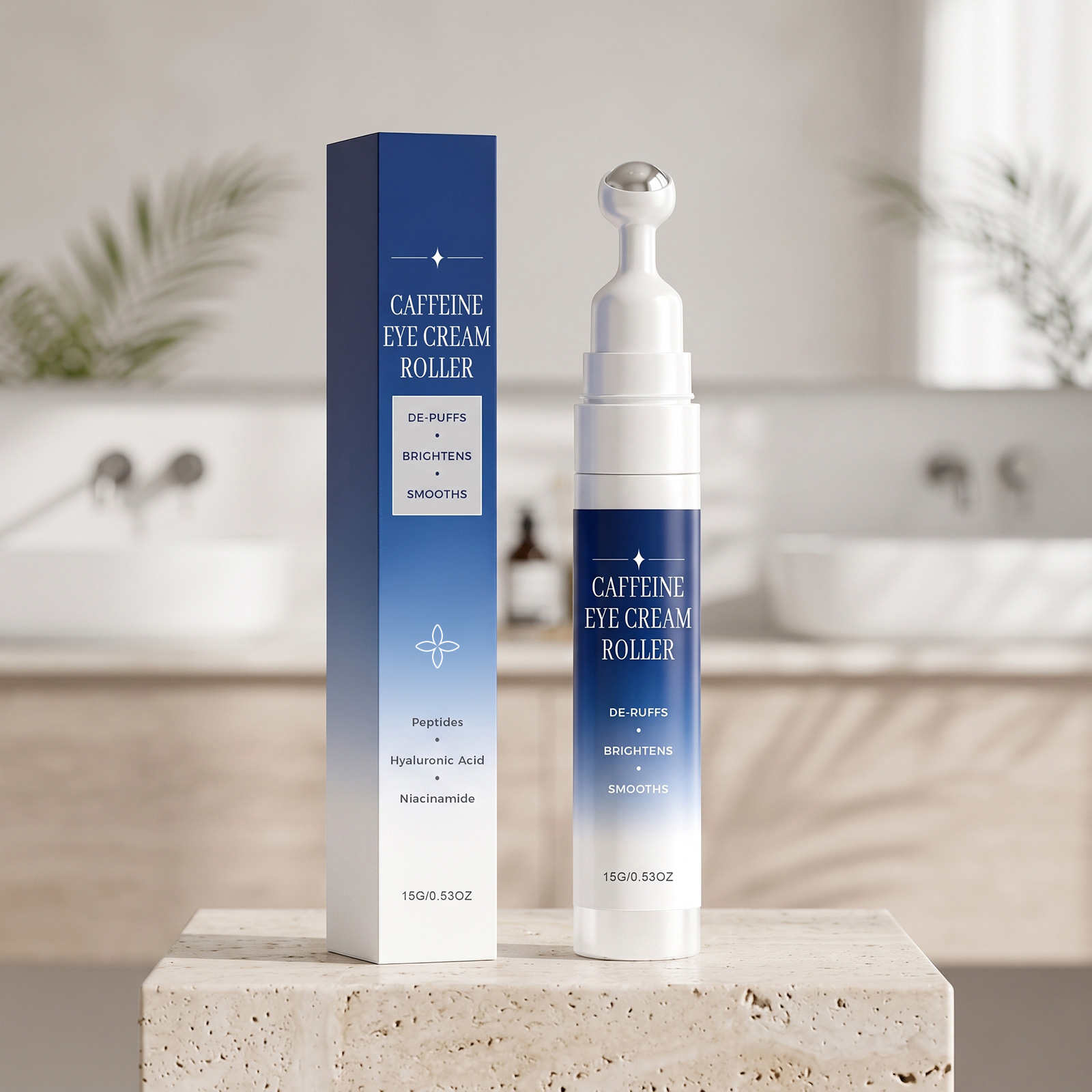 Caffeine Rolling Eye Cream Daily Eye Moisturizing Hydrating Gentle Massage Delicate Skin Care
