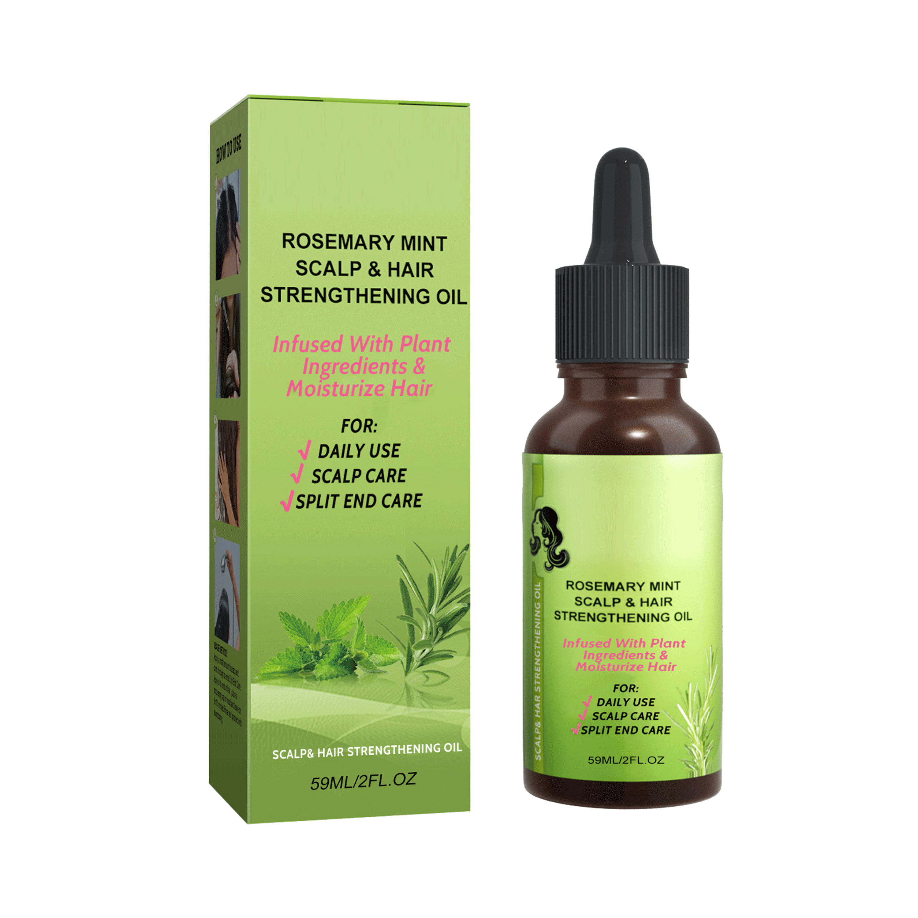 Mint Hair Care Liquid Mild Moisturizing Nourishing Silky Shiny Scalp Massage Hair Care