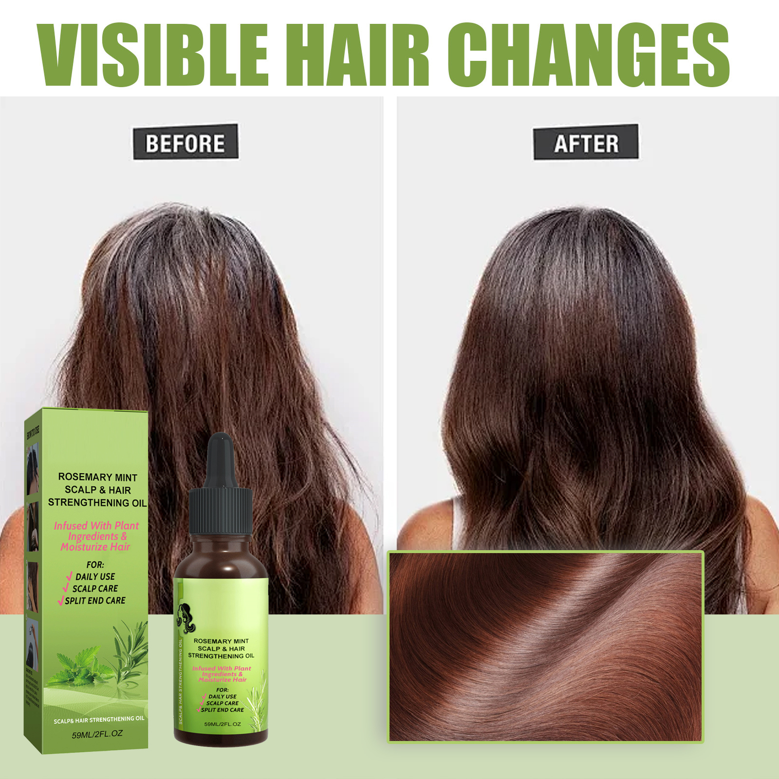 Mint Hair Care Liquid Mild Moisturizing Nourishing Silky Shiny Scalp Massage Hair Care