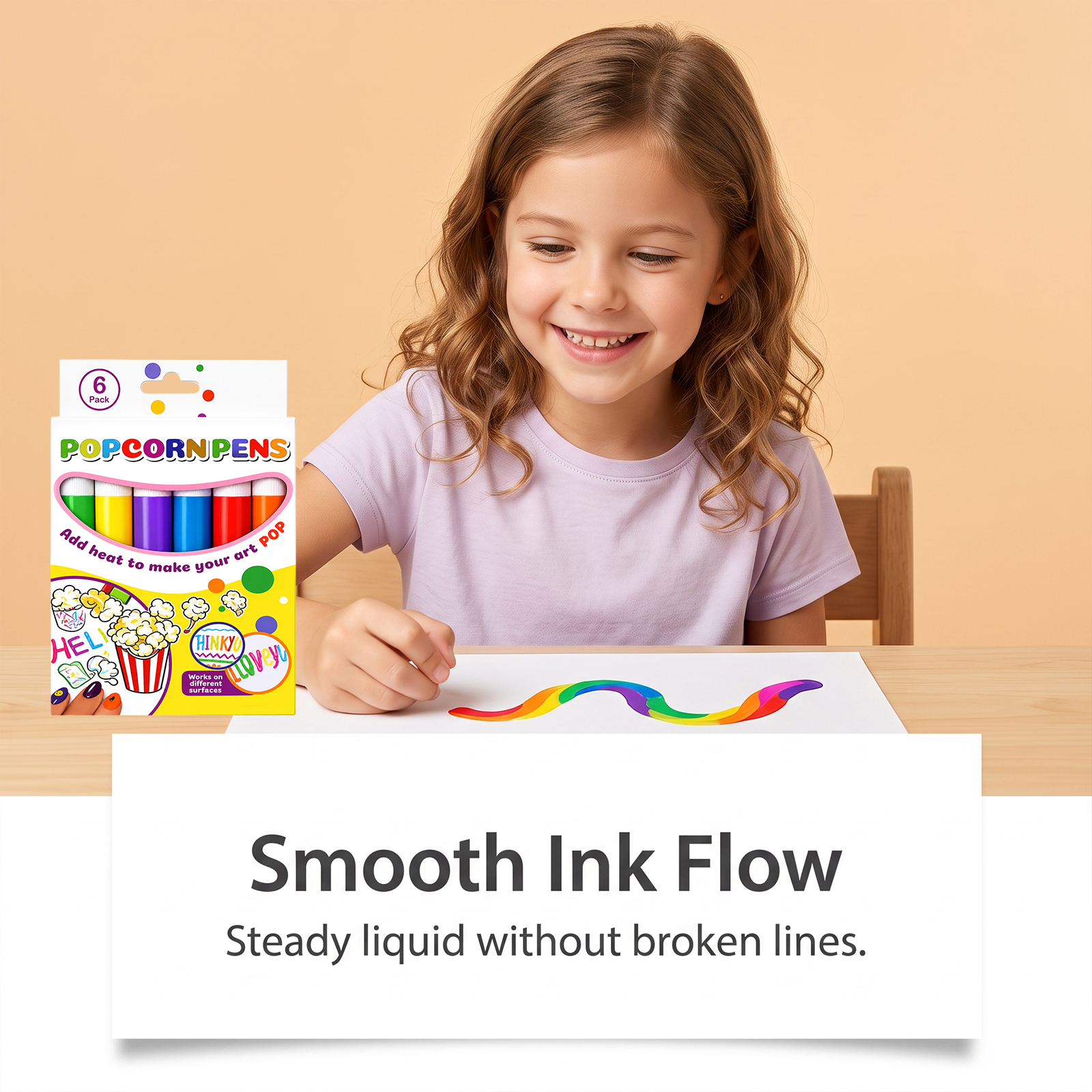 Popcorn Pen Three Dimensional Bubble Multi Color Creation Multi Surface Draw Not Easy Fall Off Smooth Ink Output Creative Toy