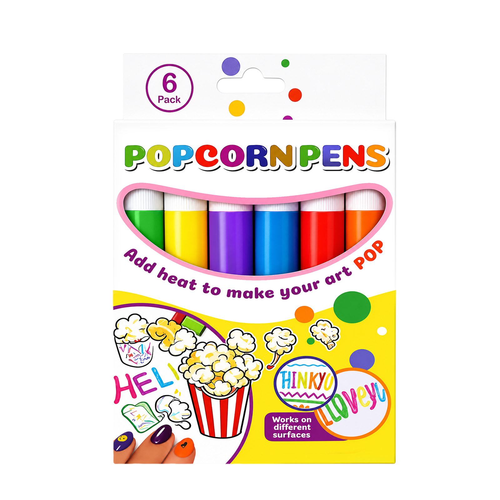 Popcorn Pen Three Dimensional Bubble Multi Color Creation Multi Surface Draw Not Easy Fall Off Smooth Ink Output Creative Toy