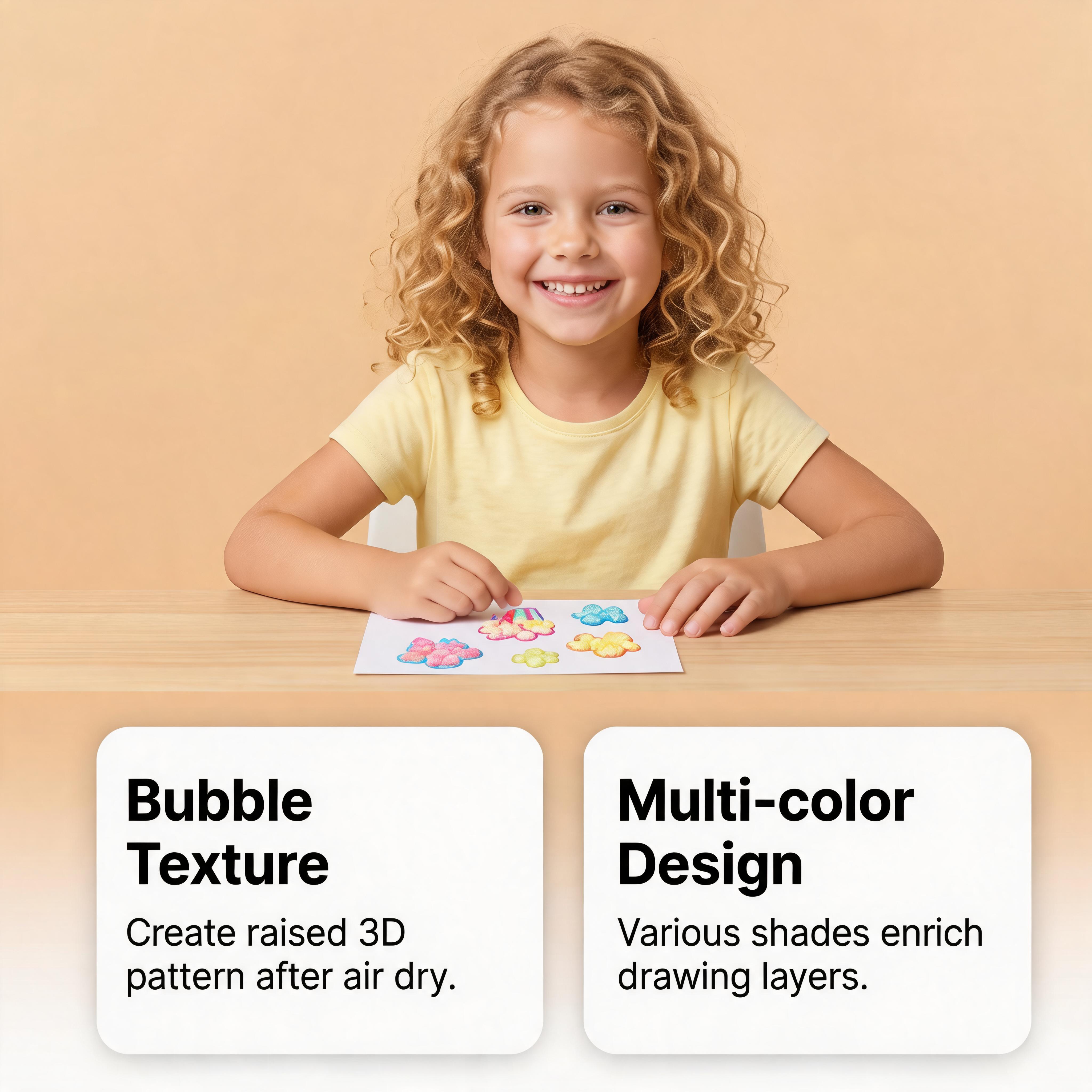 Popcorn Pen Three Dimensional Bubble Multi Color Creation Multi Surface Draw Not Easy Fall Off Smooth Ink Output Creative Toy