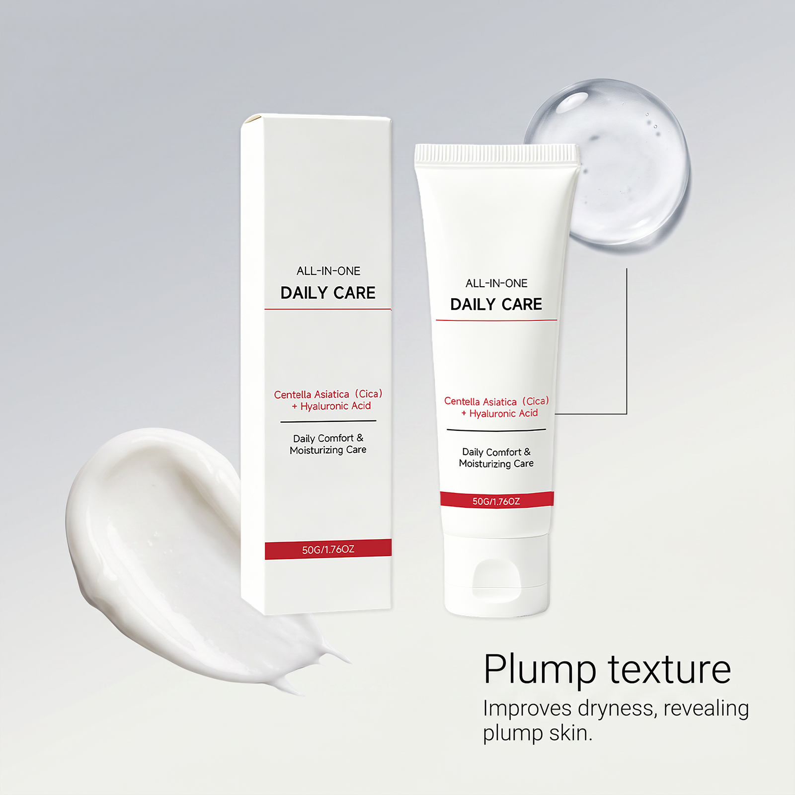 Centella Moisturizing Cream Plant Extract Silky Light Texture Facial Skin Delicate Elastic Care Cream