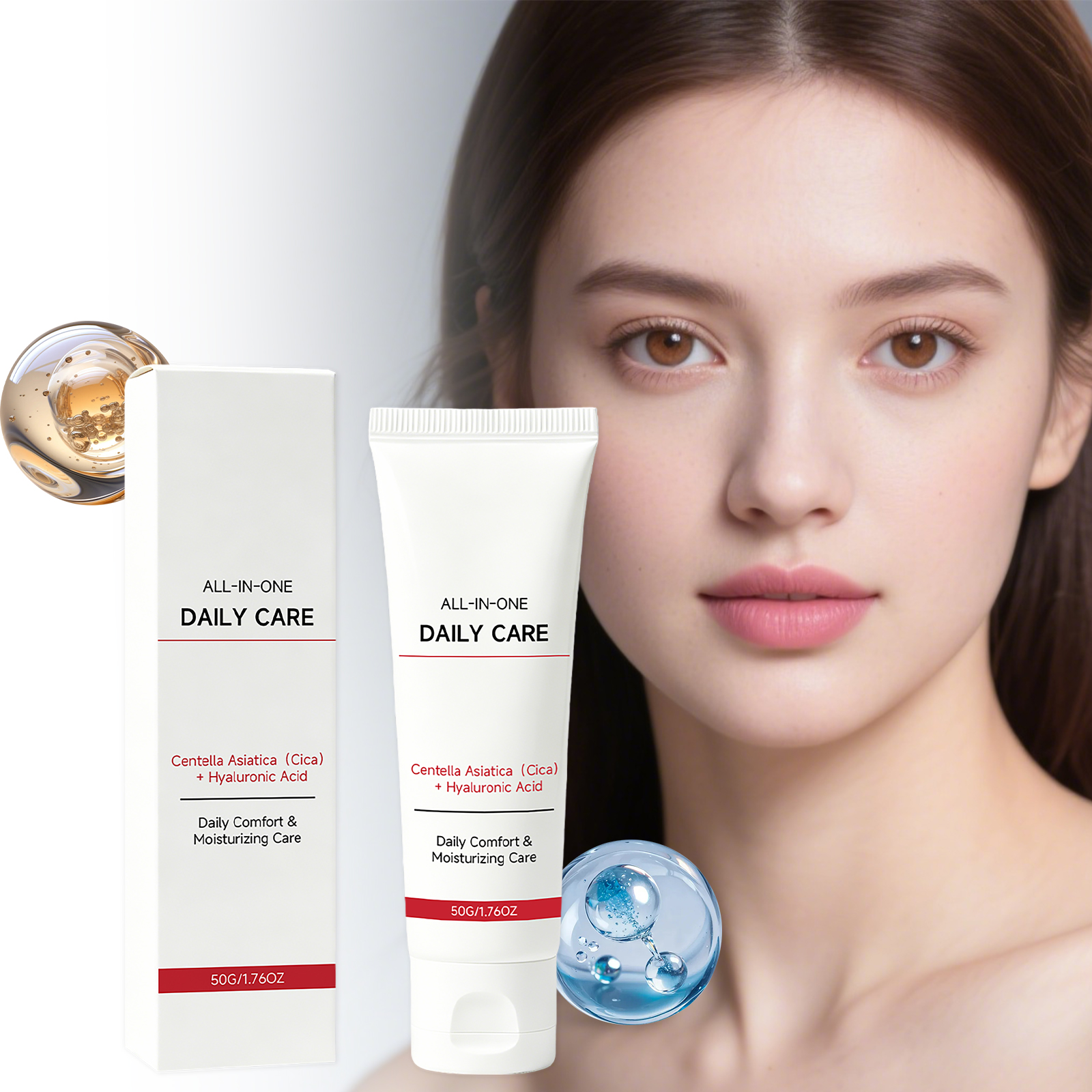 Centella Moisturizing Cream Plant Extract Silky Light Texture Facial Skin Delicate Elastic Care Cream