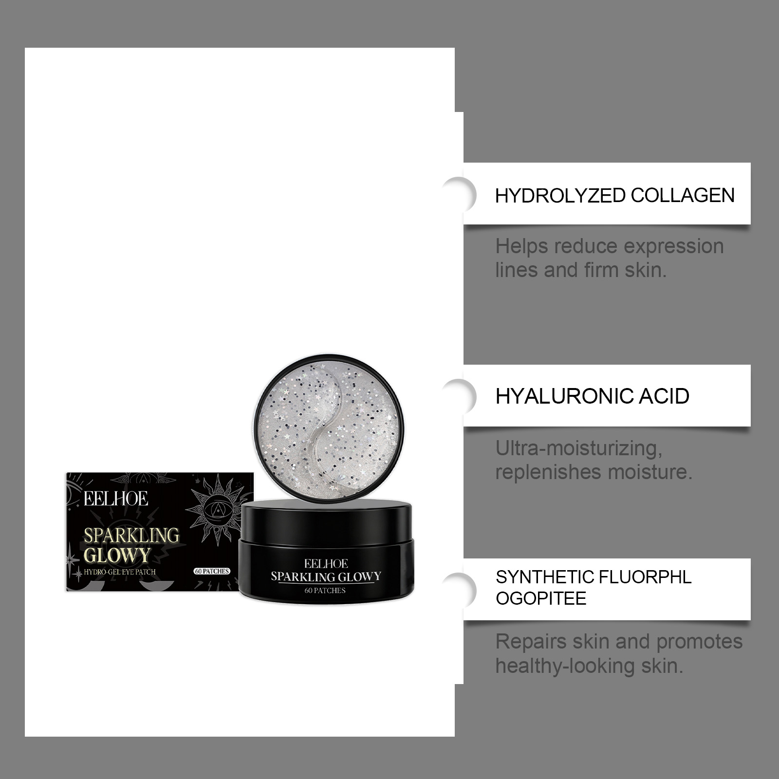 Sparkling Gel Eye Mask Moisturize Nourish Eye Skin Brighten Soften Eye Area Fine Care Mask