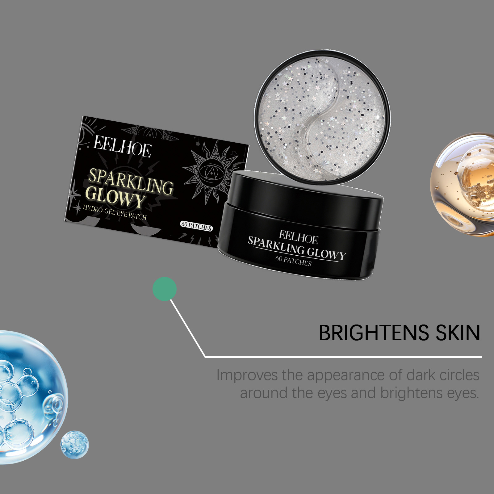 Sparkling Gel Eye Mask Moisturize Nourish Eye Skin Brighten Soften Eye Area Fine Care Mask
