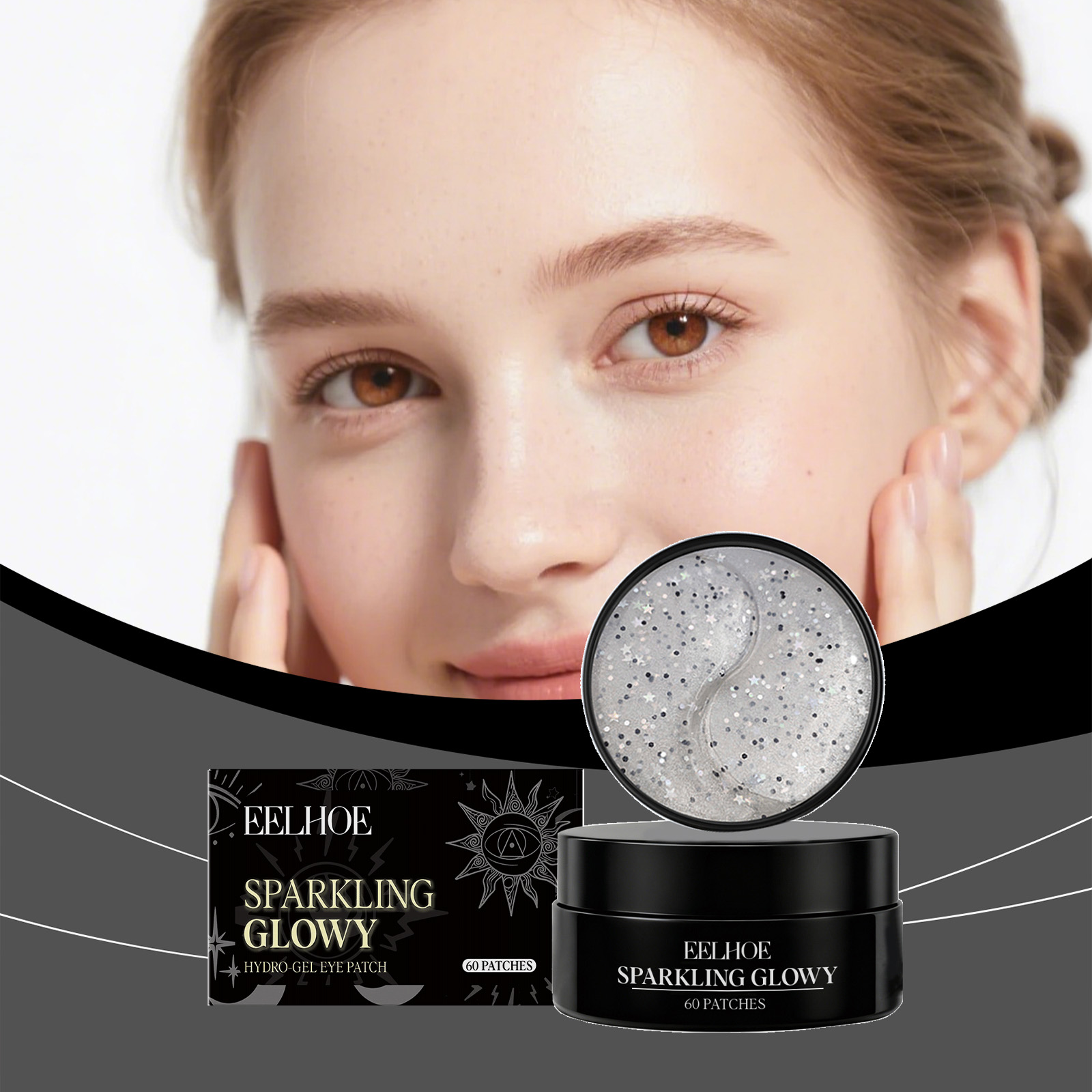 Sparkling Gel Eye Mask Moisturize Nourish Eye Skin Brighten Soften Eye Area Fine Care Mask