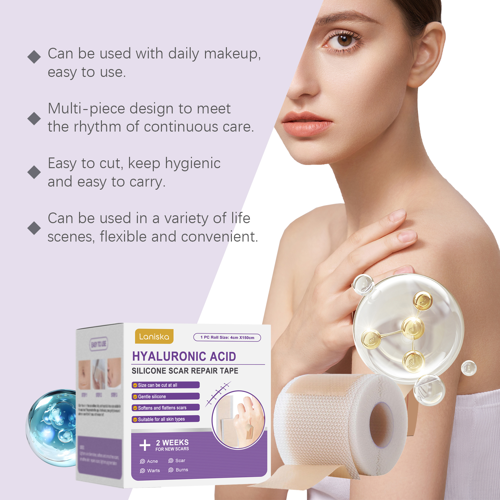 Silicone Skin Scar Care Patch Daily Smooth Texture Gentle Skin Friendly Seamless Skin Patch