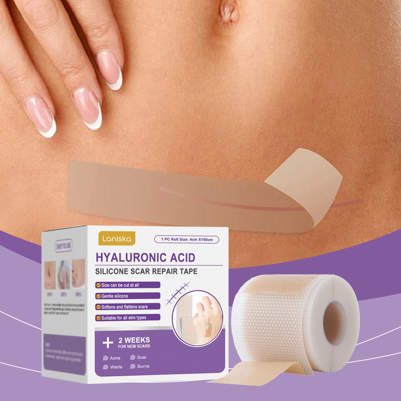 Silicone Skin Scar Care Patch Daily Smooth Texture Gentle Skin Friendly Seamless Skin Patch