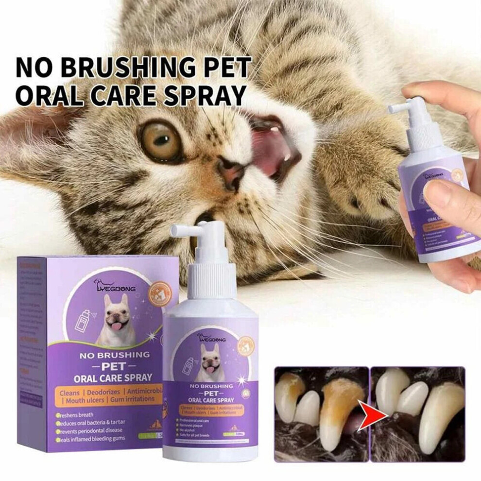 3PCS Pet Oral Cleanse Spray Dogs Cats Teeth Clean Pet Supplies