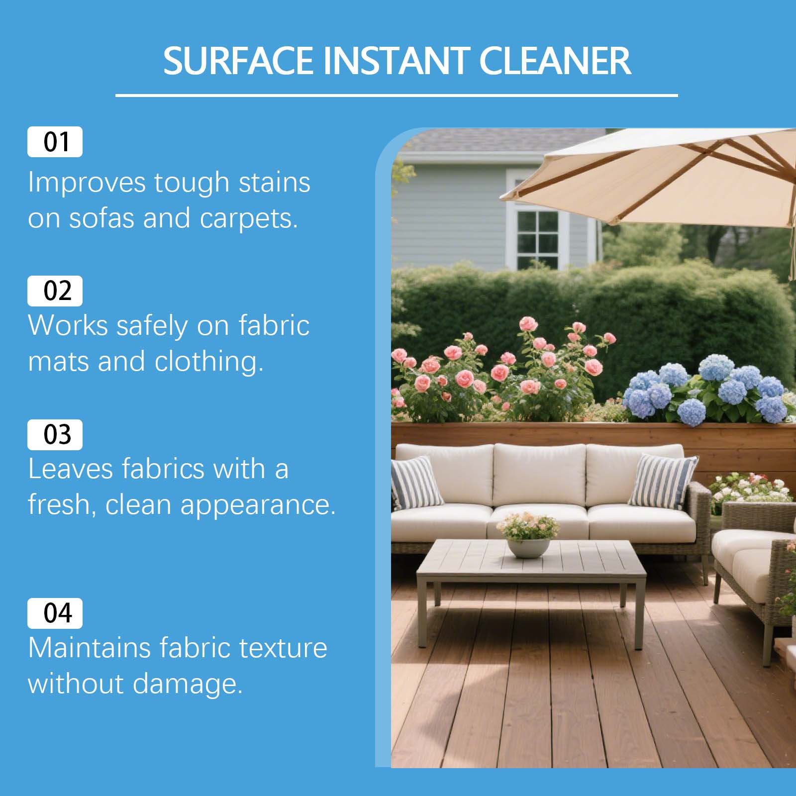 Fabric Cleaner Spray For Sofa Carpet And Upholstery Stain Removal Home Use