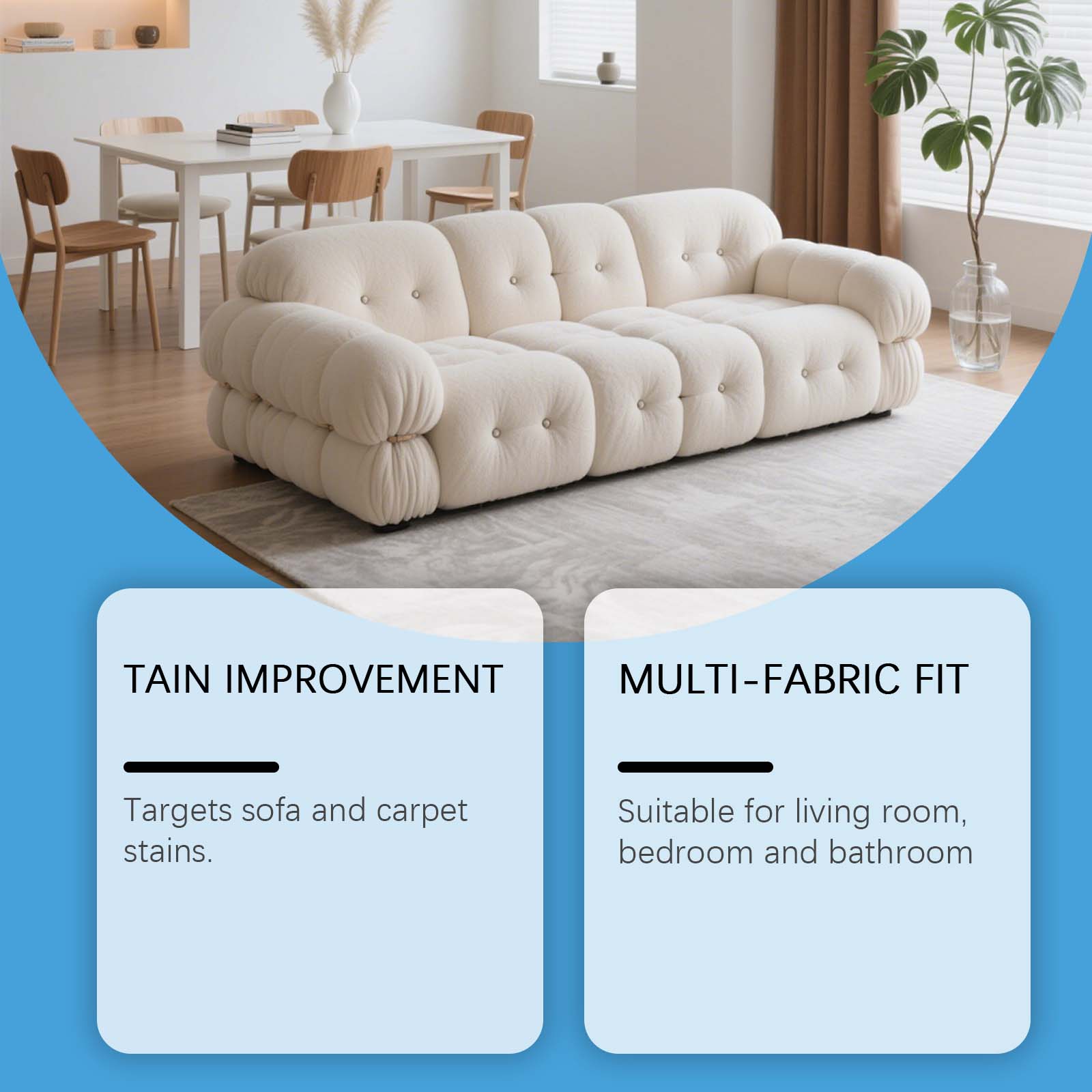 Fabric Cleaner Spray For Sofa Carpet And Upholstery Stain Removal Home Use