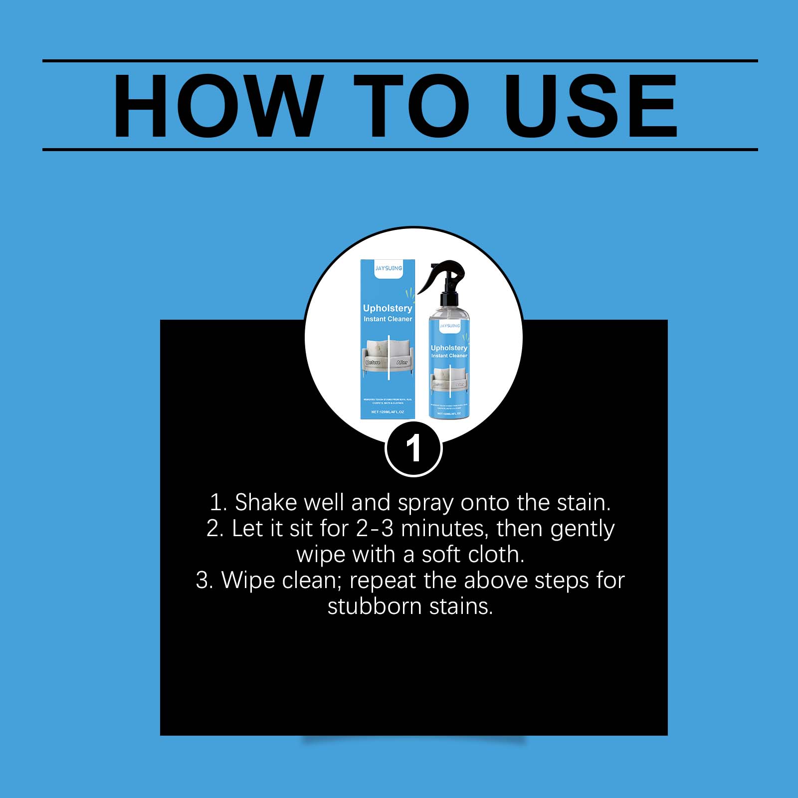 Fabric Cleaner Spray For Sofa Carpet And Upholstery Stain Removal Home Use