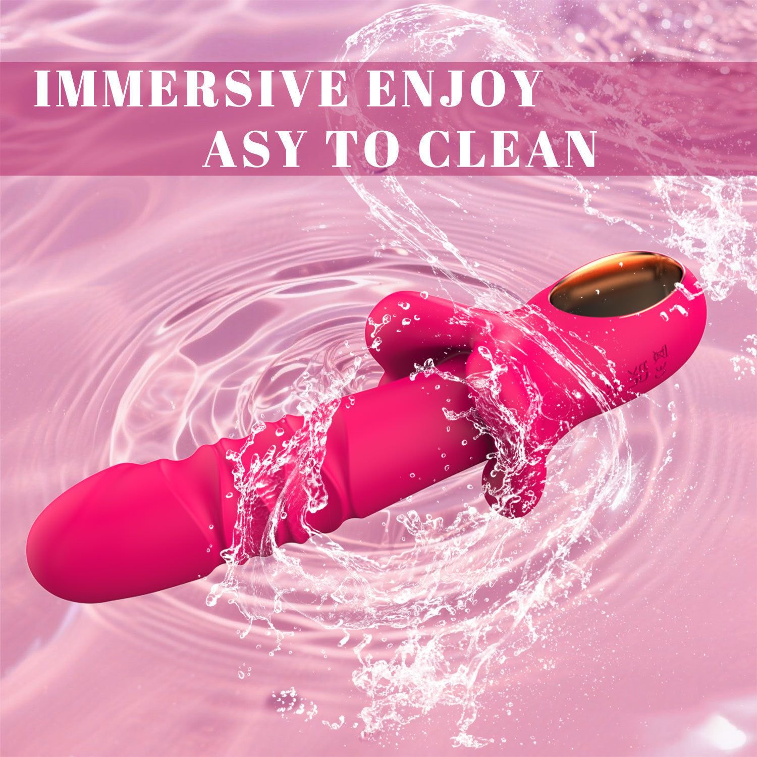 (Rose Red) Adult Sex Toy Masturbator Massagers Telescopic Vibrator with Automatic Thrusting Female Orgasm Wand Adult Novelty Toy  Big Mouth Design