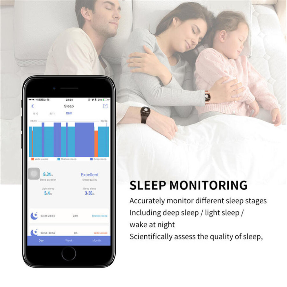 (Gold) Smart Watch Temperature Monitor Health Housekeeper