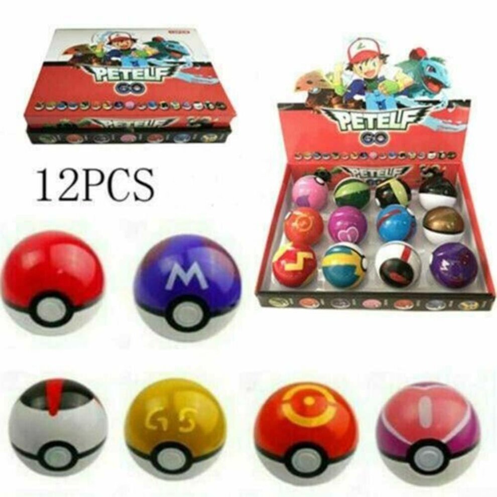Pokémon Balls with Action Figures Ball Toy for Throwing Fun Toy Elf Ball Game Gift Battle Figure Dolls Creative Toys Gift for Children 12pcs Set