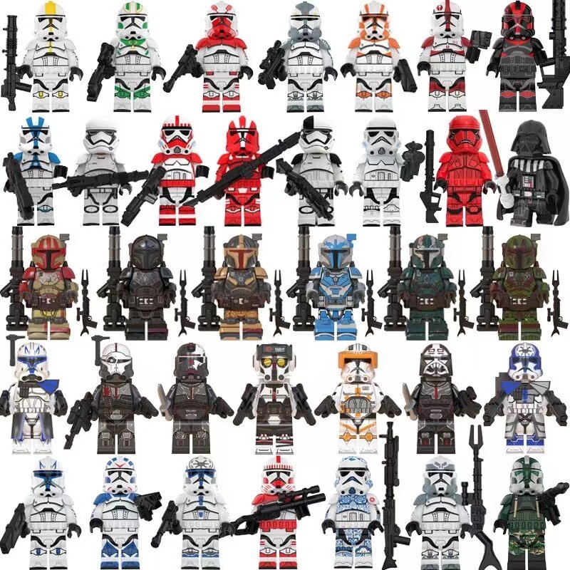 35Pcs Star Wars Full Series Clone Troopers Stormtrooper Jesse the Puncher Playset Minifigures Kids Toys Gifts,Mini Figures,Marvel Avengers,Super Heroes