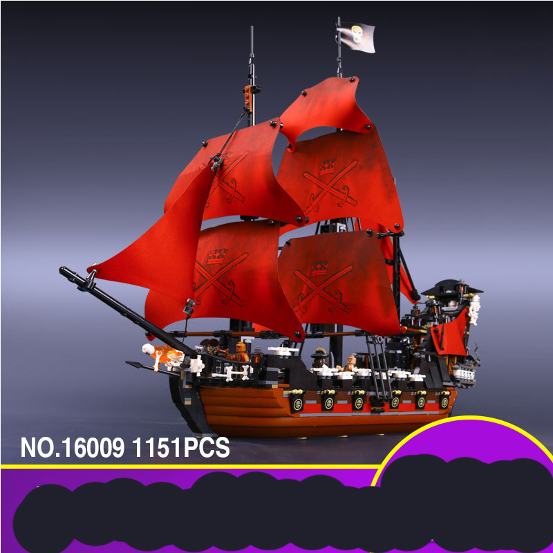 Pirates of the Caribbean Queen Annes Revenge Large Sails Ship Captain 16009 Building Block Set Compatible With Model No Box