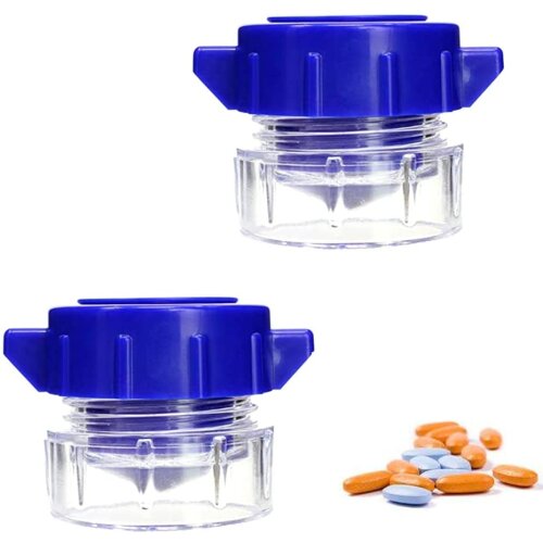 2 Pack Pill Grinder Pill Pulverizer Tablet Grinder Medicine Splitter Powder Crusher and Storage Box