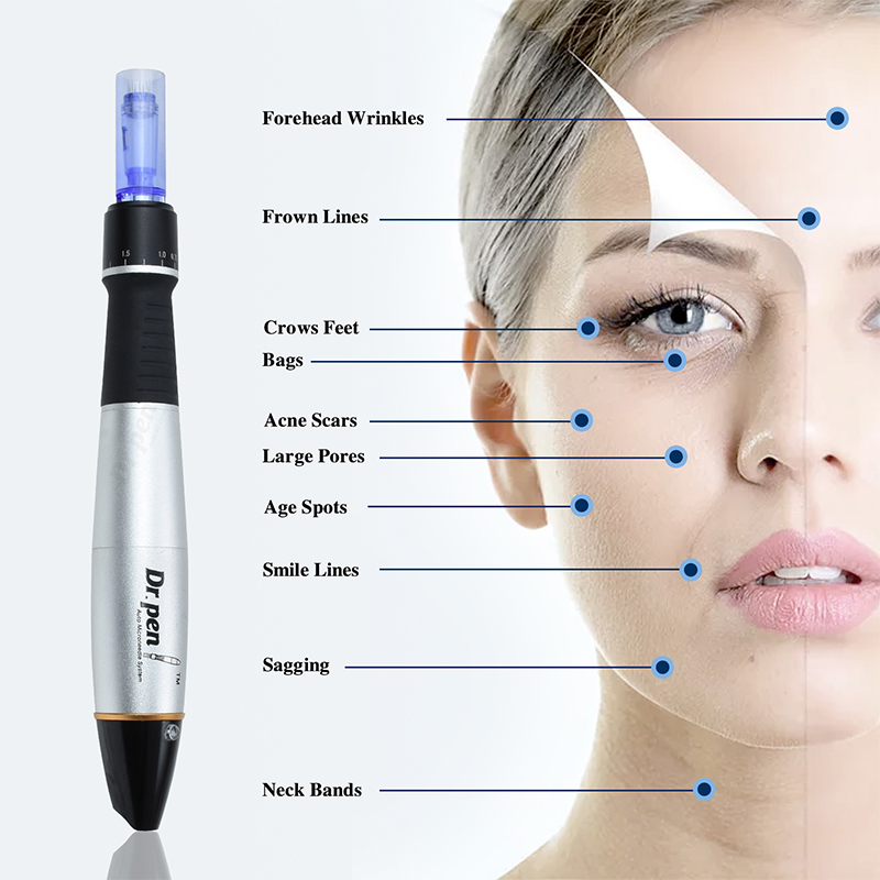Dr Pen A1 Professional Microblading Micro Needles Derma Pen Portable Ultima Electric A1 Pen Micro Needling Pen Mesotherapy Beauty Roller Machine Skin Care for Face Skin Care With 20 Pcs Cartridges Best Gifts for Women