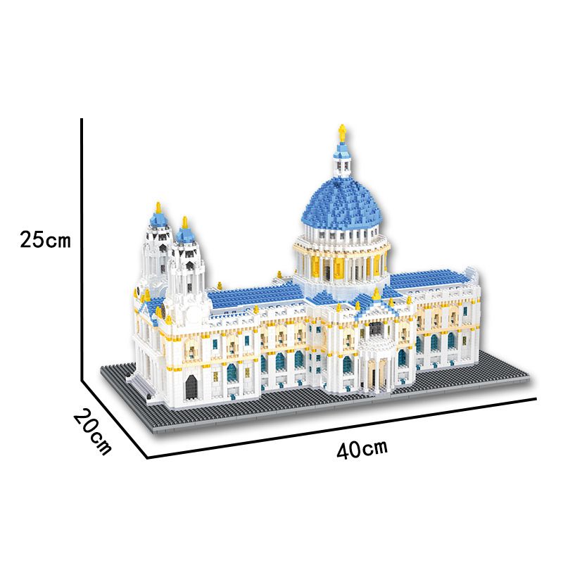 St. Paul Cathedral Micro Construction Bricks 3D London Church City World Architecture Model Building Blocks Toys Gift