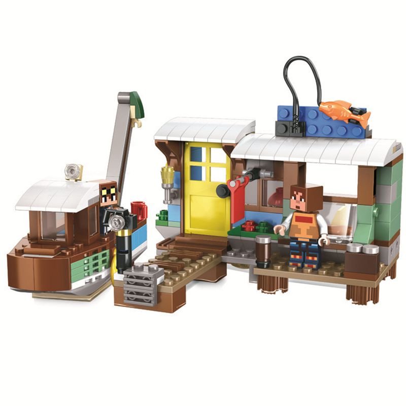 My Villages House Worlds Boathouse Building Blocks Action Bricks Toys for Children Gifts