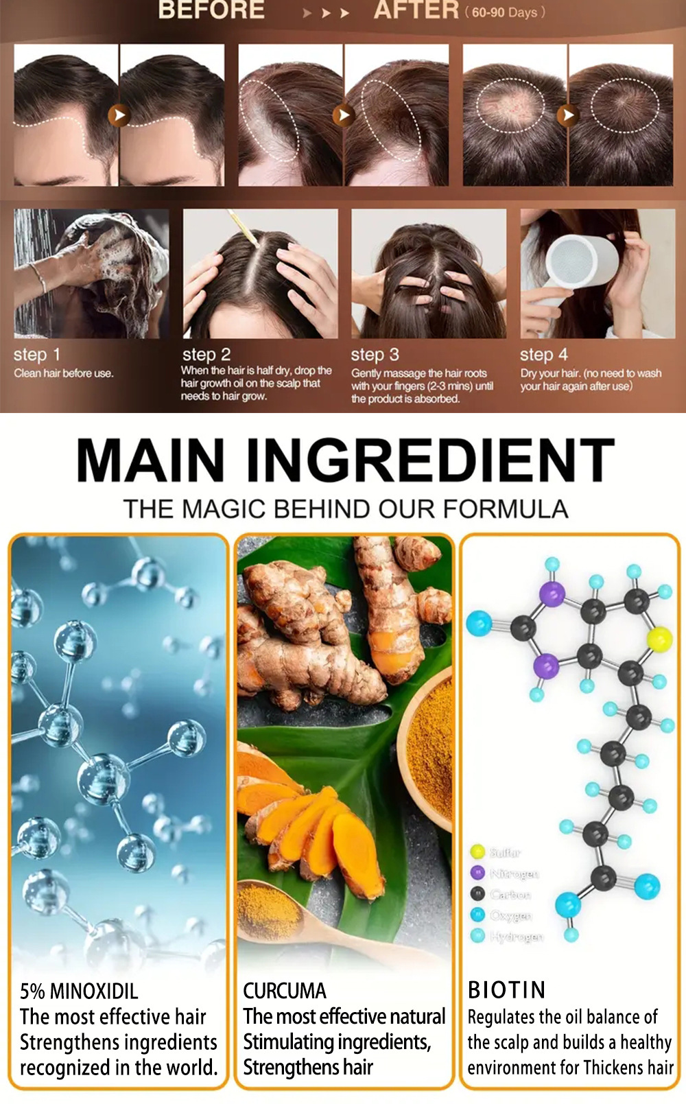 SUAI Hair Essential Oil Ginger Anti Hair Loss Repair Care Nourish Hair Growth Products