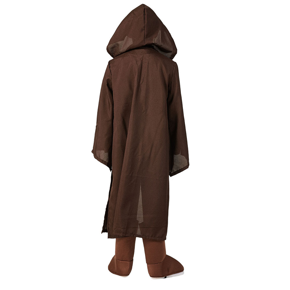 (110~120CM) Jedi Costume Kids Tunic Hooded Jedi Robes Medieval Fancy Dress Halloween Cosplay Party Costume