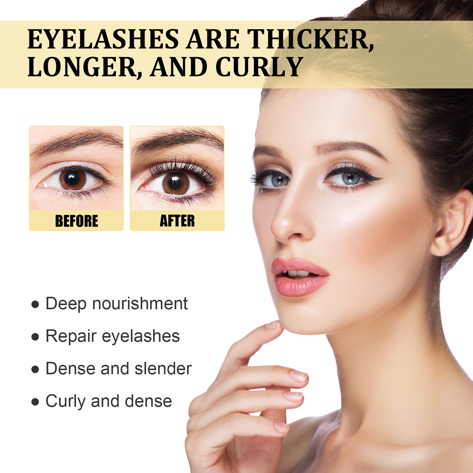 Eyelash Natural Liquid  Activate Eyelash Growth Advance Thicker Longer Lashes Moisturizing Curling Eyelash Beauty Products Eye Care Makeup 3ml