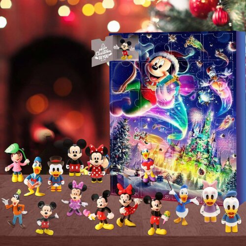 Christmas Advent Calendar 24 Days Christmas Countdown Advent Calendars Disney Characters Mickey Figure Christmas Gift for Kids and Adults
