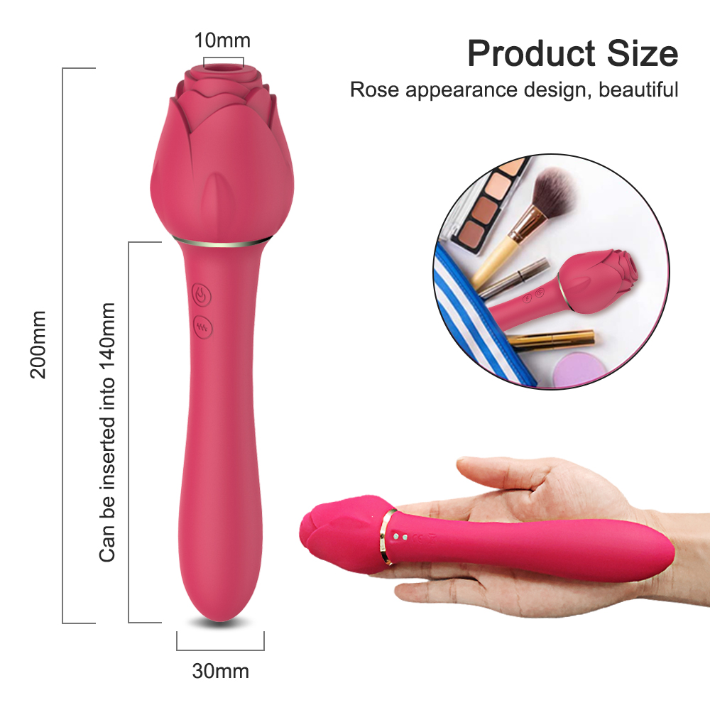 Rose Vibrators Nipple Sucker Vagina Sucking Clitoris Stimulator G Spot Vibrating Dildo Adult Sex Toys for Women Couples