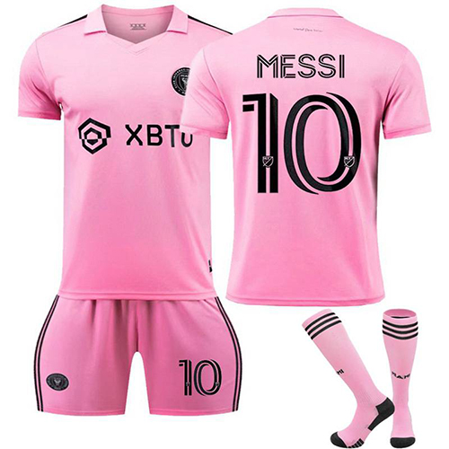 Inter Miami No.10 Football Kit for Kids and Men Home Match Football Jersey Tracksuit Football Training Shirts Shorts and Socks Set
