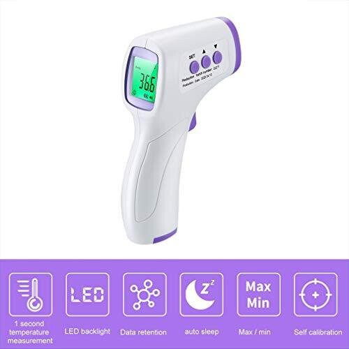 Front Thermometer Non Contact Portable Infrared Thermometer Accurate Instant Readings Suitable for Children Adults Food etc Purple