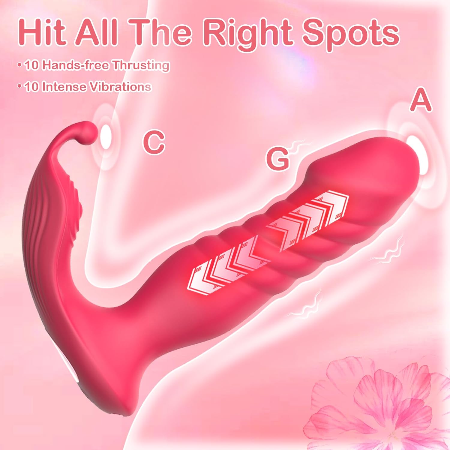 (Red) Thrusting Remote Control Vibrator G Spot Stimulator Masturbation Clitoris Butterfly Dildo Wearable Panty Vibrator Sex Toys for Women Adult Toy