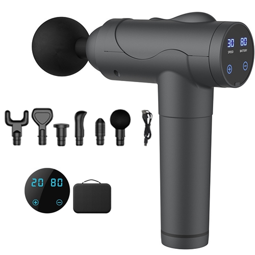 Massage Gun Deep Tissue Portable Muscle Massage Device with Massage Heads 2024 Massager 30 Speeds with LCD Touch Screen, Featuring Quiet Glide Technology Powerful Cordless Percussion