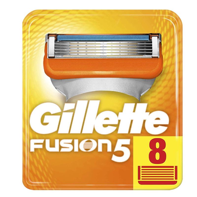 Gillette Fusion Mens Replacement Razor 5-Blade Cartridges - 8 Pack of Blades
