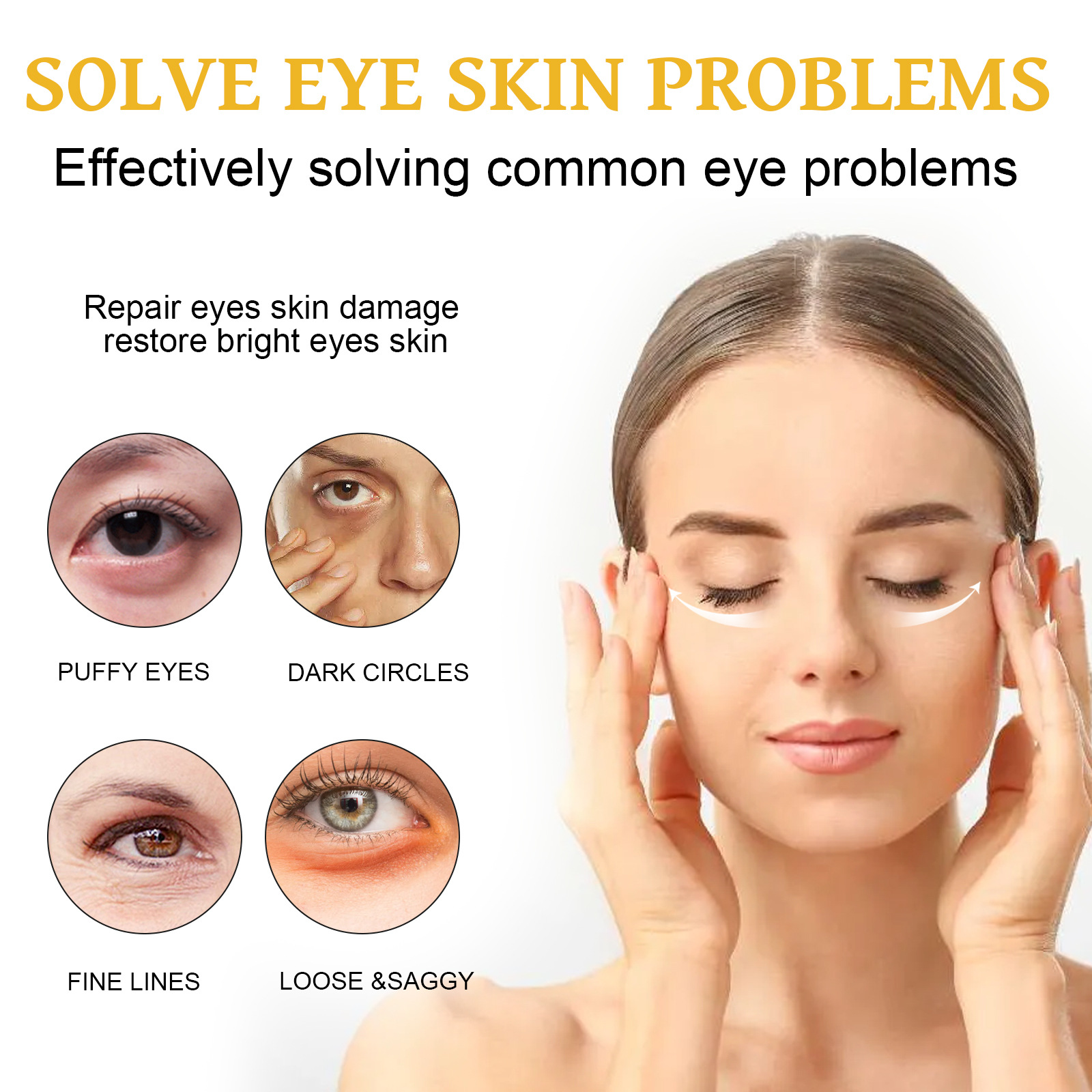Eye Tightening Cream Fine Lines Firming Dark Circle Remover Repairing Roughness Whitening Nourishing Dry Eye Wrinkle Cream Improve Eye Bags Puffiness 20g