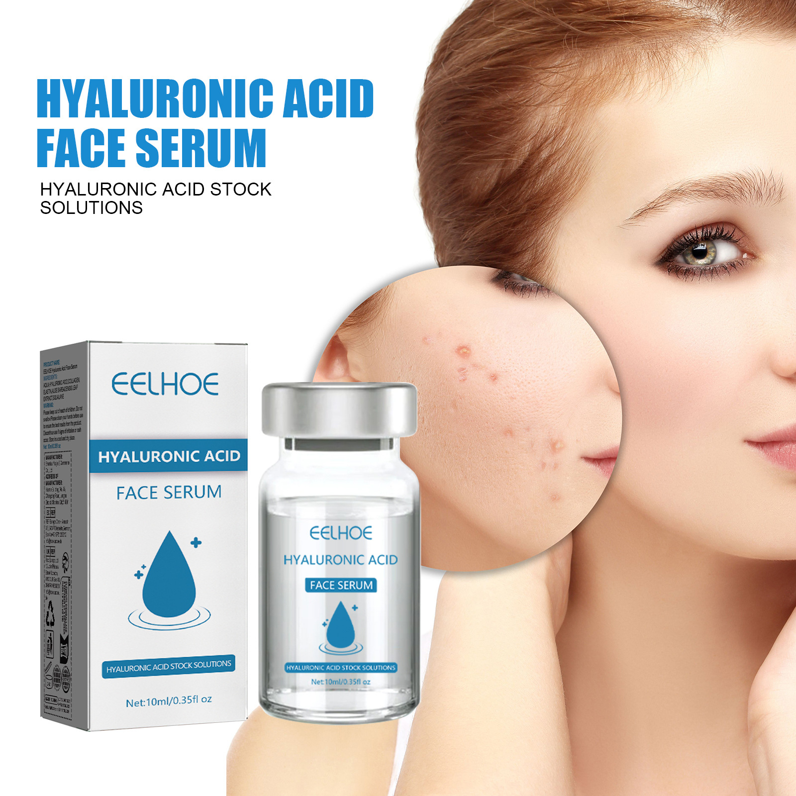 (1pc) Face Moisturizing Serum Hydrate Hyaluronic Acid Face Serum Shrink Pores Brightening Skin Rejuvenation Eye Bags Remove Dark Circles Moisturizing Facial Essence