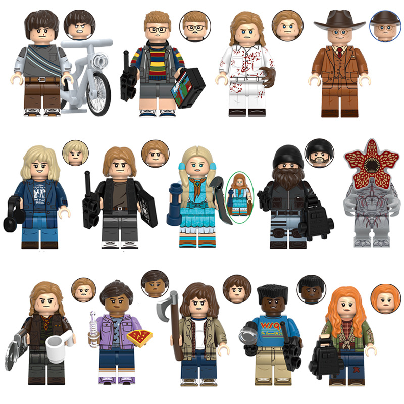 (24PCS Stranger Things (A~B~C)) 24PCS Stranger Things Minifigure Fit Lego Kid Toy Christmas Birthdays Gift Building Blcoks Set