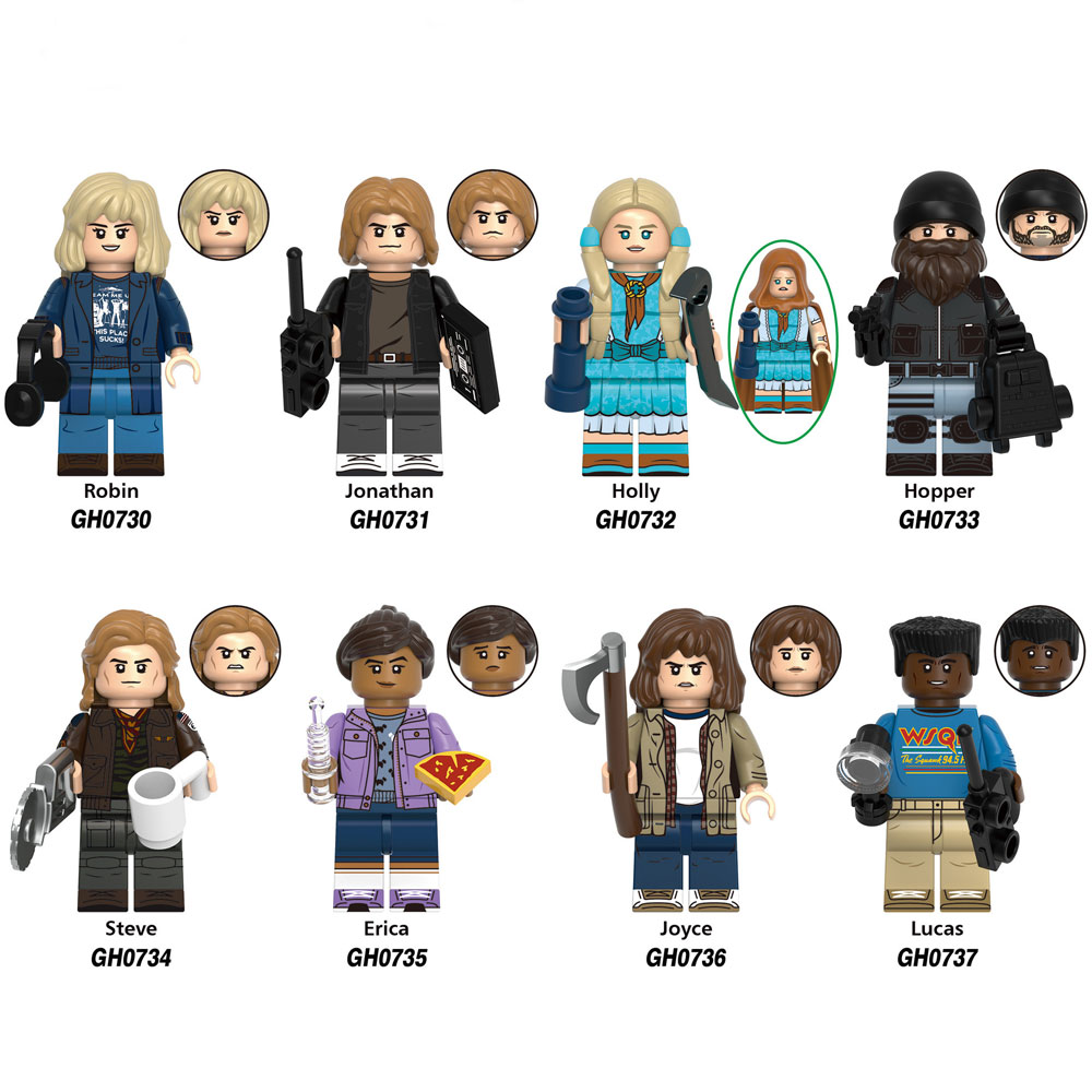 (24PCS Stranger Things (A~B~C)) 24PCS Stranger Things Minifigure Fit Lego Kid Toy Christmas Birthdays Gift Building Blcoks Set