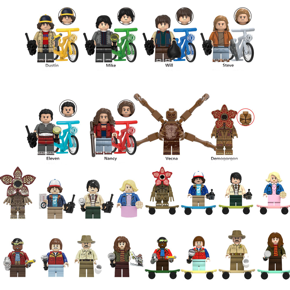 (24PCS Stranger Things (A~B~C)) 24PCS Stranger Things Minifigure Fit Lego Kid Toy Christmas Birthdays Gift Building Blcoks Set