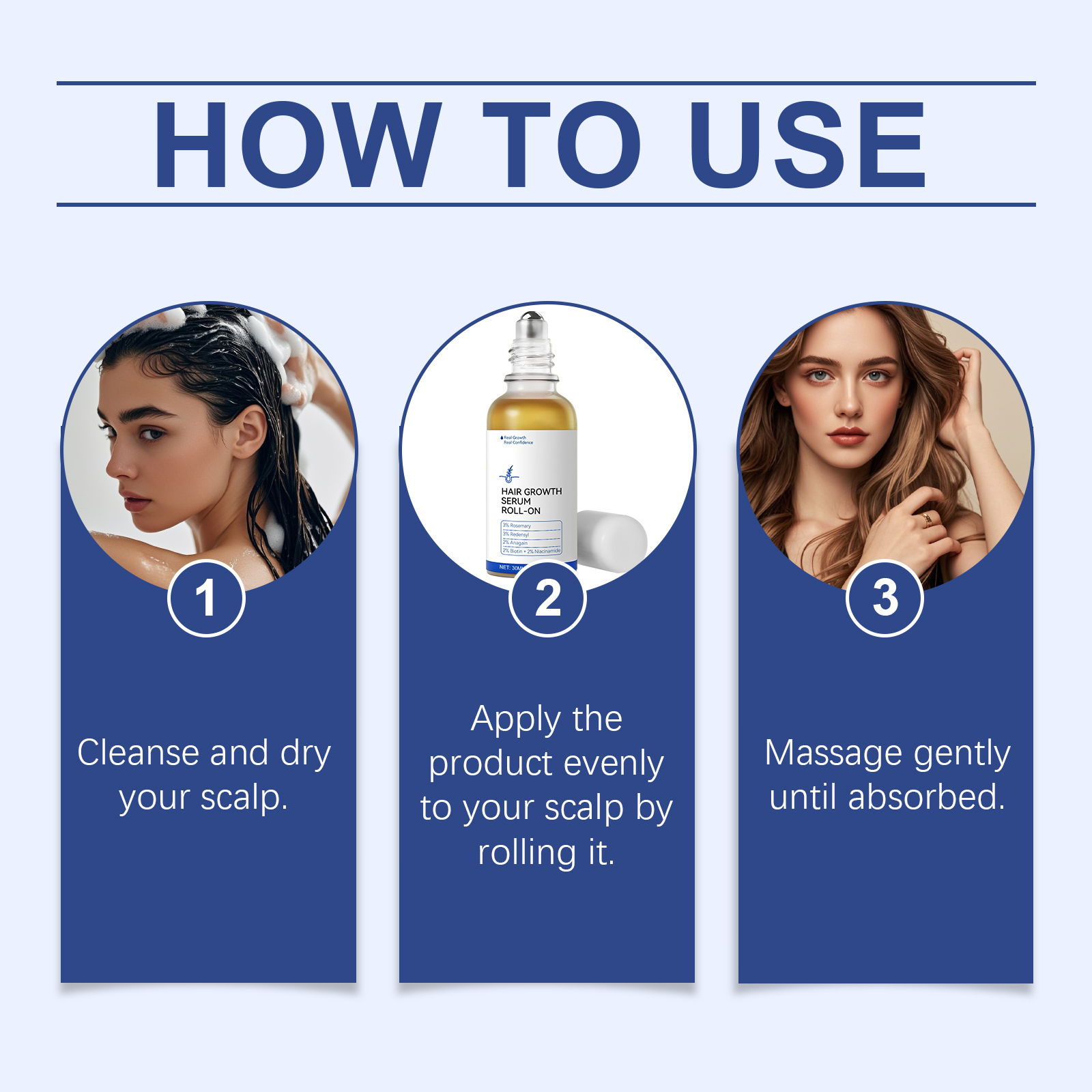 Moisturizing Hair Care Roller Ball Essence Gently Nourishes Scalp, Roller Ball Design for Shiny & Smooth Hair Care ﻿