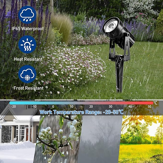Solar Garden Spot Lights LED Lights Easy Install Waterproof 2 Model Warm White