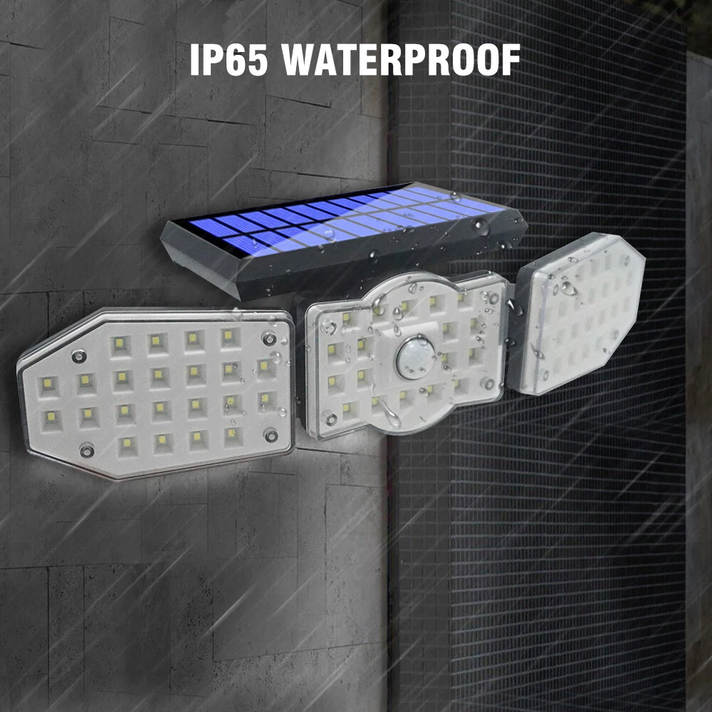 (2 PCS) 600W 62LED Solar Flood Light Motion Sensor Security Wall Street Yard Outdoor Lamp